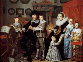 亨德裡尅 科內利斯 凡 瓦利特 Portrait of Michiel van der Dussen, his Wife, Wilhelemina van Setten and their Children